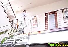 Amateur Teen 18+ Sucks Cock with Big Ass in Bath