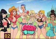 Booty Farm Hentai Game: Milf Flashing Big Tits on Ranch