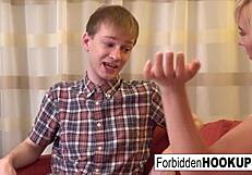 Busty Teen Blonde Fucked Hard by Step-Brother's Monster Cock