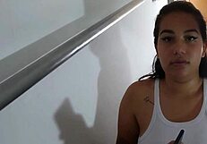 how delicious! my stepbrother's cum runs on my big tits!