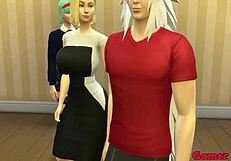 How do we dance? Bulma asks Jiraiya, then he gets hard and fucks both in anime trio.