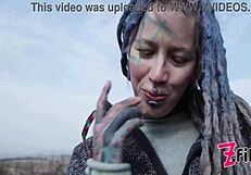 Caught Punk Goth Couple In Wild Public Sex On Ruin With Split Tongue Blowjob