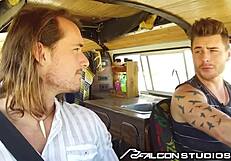 Friends pick up a twink for a rough spit roast at FalconStudios