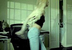 Thin and beautiful blonde loves a large black cock in different positions