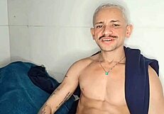 Brendo Vilhena Strokes His Hard Cock On The Bed