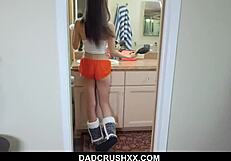 Cute Mexican Teen Blows Lonely Stepdad