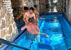 Yo, guys, ready for a wild interracial orgy in the sauna?