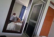 Latina babe riding in public POV fuck