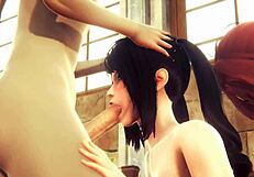 Yumiko's uncensored hentai fun with two friends in church