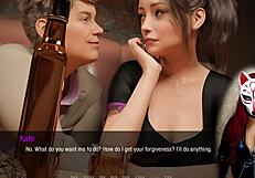 Kate 11 in Stockings Cosplay Maid Costume