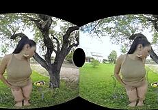 Horny curvy Latina Sara May offering the best VR hardcore? Outdoor fun!