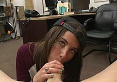 Does this amateur gal suck cock rough?