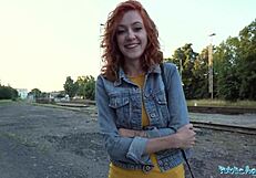 Does this redhead waitress suck cock in public? Yes, and gets fucked doggystyle!