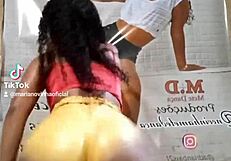 Latina Slut Dances Seductively, Shaking Her Big Ass in Teen Ebony Brunette Show