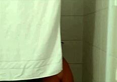 Hellen Almeida enjoying a steamy hot shower