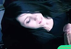 The Guy Made A Beautiful Brunette Do A Blowjob And Cum On Her Face