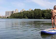 She's naked on the public beach!