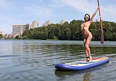 She's naked on the public beach!