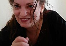 raven gives a blowjob and jerks the guy off