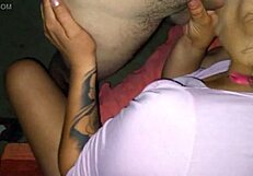Amateur couple enjoys intimate moments together