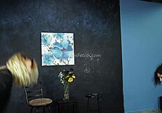 I explore the backstage with a fetish model and balloons.