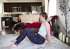 yoga for your hips with cute mature brunette