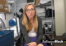 that fake interview turned into hardcore interracial sex, babe