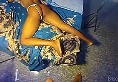 Chatting about a curvy ebony babe in a g-string getting intimate