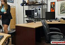 Huge Boobs Amateur Brunette Babe Railed By Pawn Keeper