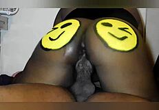 ebony girl rides monster cock in cowgirl position during lunch break