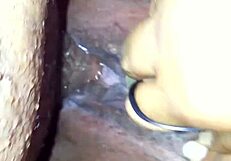 Squirting HARD Waterfall Everywhere from Juicy Ebony Pussy