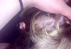 this blonde babe enjoys a homemade blowjob session.