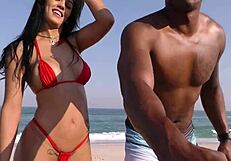 Shayene samara fucks big black cock on the beach