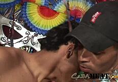 Watch This Rough Bareback Threesome with Monster Cocks!