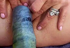 Hey Velvet Rain, how’s that huge toy making you squirt on the balcony?