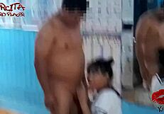 While cleaning the house, my uncle suddenly showed up for anal fun.