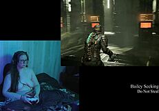 naked deadspace gameplay part 6 with fat brunette showing big natural tits