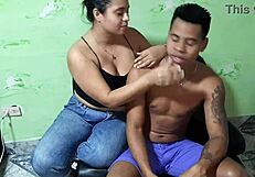 Stepsister consoles with blowjob after fight!