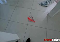 Wow, I caught hot MILF stepmom Sheena Ryder in laundry! Fucked her big tits to orgasm POV. 😍