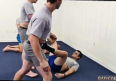 old man and grandpa enjoy gay yoga with hot skater boy