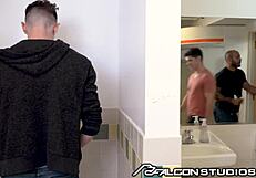 Intense bathroom blowjob with devin franco from falconstudios, featuring ass licking and rimming