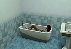 can you believe this sexy redhead fingering her horny pussy in 3d hentai?