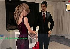 A wife and stepmother play erotic game in lingerie