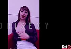 bold secretary dri sexy gives jerk off instructions with her ass and pussy