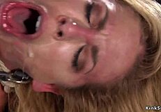 clamped nipples on busty lady in tormenting session