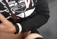 adrenaline rush in the gym bathroom with guys in sheer outfits