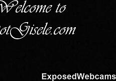 Luscious blonde teases her giant tits in lingerie on webcam