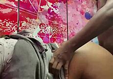 A couple gets caught in the elevator by mall security while engaging in intimate activities outdoors