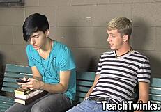 Man, Kayden Daniels and Jae Landen Pound Anal in Class