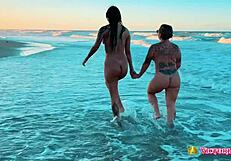 My friend Cassiana Costa teases and gets fucked on the beach